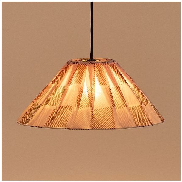Ava Pleated Lampshade - 50 cm - Checks Burnt Red