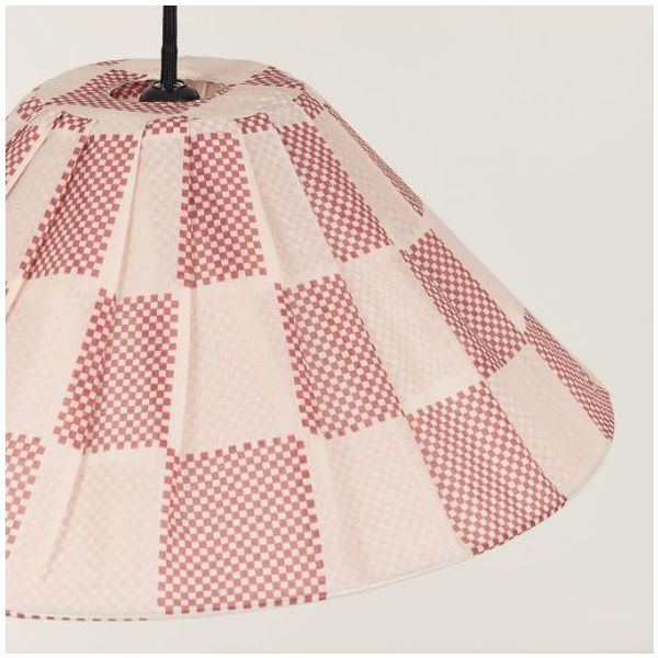 Ava Pleated Lampshade - 50 cm - Checks Burnt Red