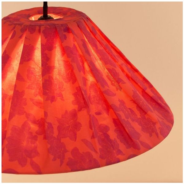 Ava Pleated Lampshade - 50 cm - Peonies Red