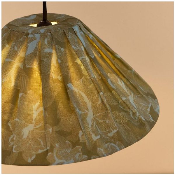 Ava Pleated Lampshade - 50 cm - Peonies Green