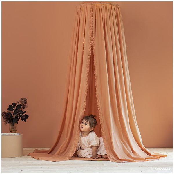 Ciel de lit voile Vera Dentelle - Sienna Brown