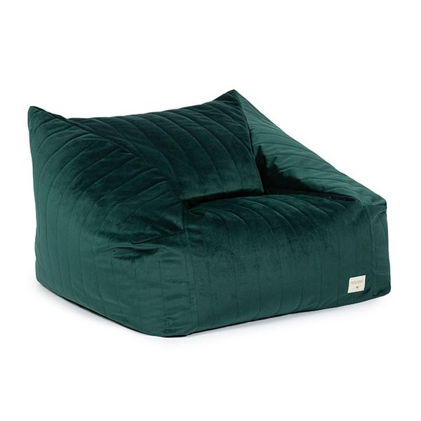 Pouf Fauteuil Velours Chelsea - Vert Jungle