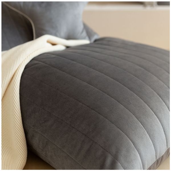 Pouf Velours Essaouira - Gris Ardoise