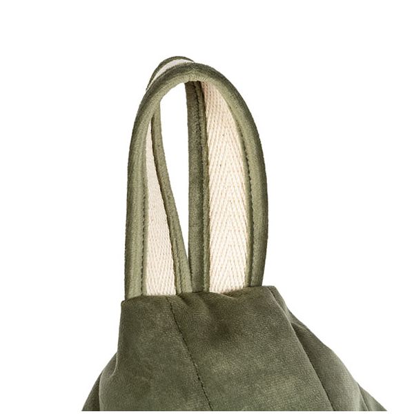 Pouf Velours Essaouira - Vert Olive