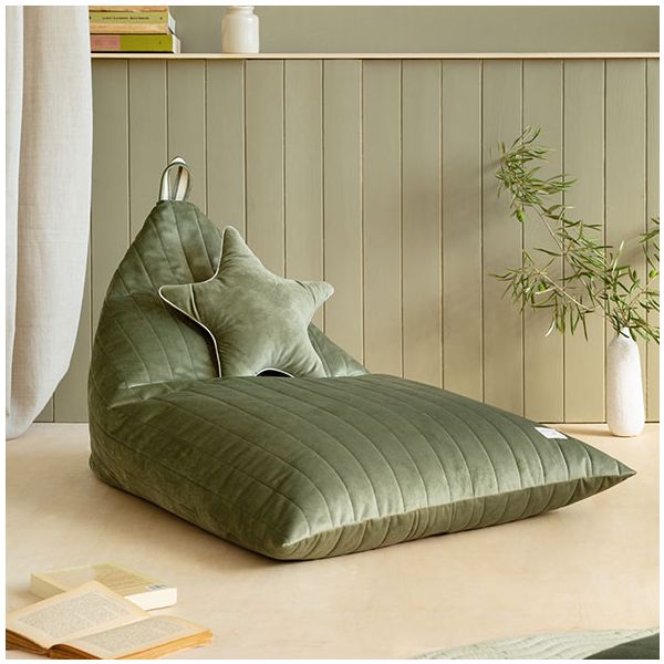 Pouf Velours Essaouira - Vert Olive