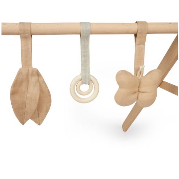 Set de 3 jouets à supendre en lin - Papillon