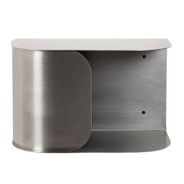 Steel Wall Bedside Table - Brushed Steel