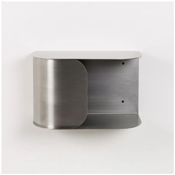 Steel Wall Bedside Table - Brushed Steel