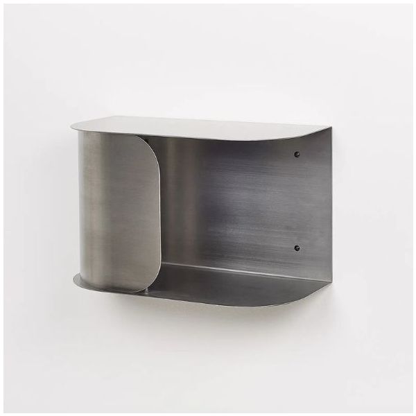 Steel Wall Bedside Table - Brushed Steel