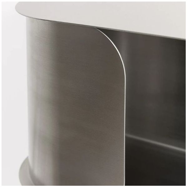 Steel Wall Bedside Table - Brushed Steel
