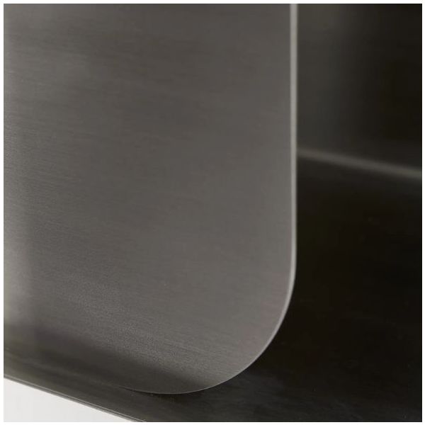 Steel Wall Bedside Table - Brushed Steel