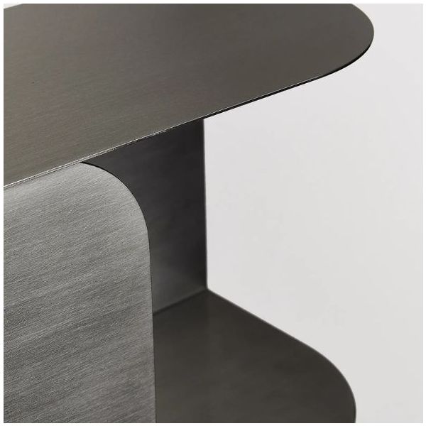 Steel Wall Bedside Table - Brushed Steel