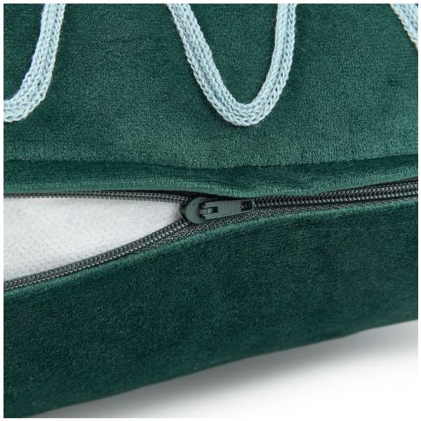 Coussin rectangulaire brodé Rita Eco-Velours - Vert