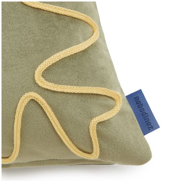 Coussin rectangulaire brodé Rita Eco-Velours - Vert Clair