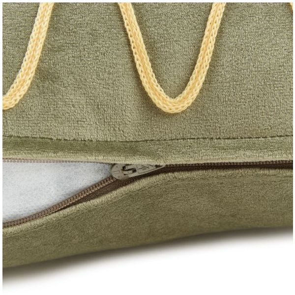 Coussin rectangulaire brodé Rita Eco-Velours - Vert Clair