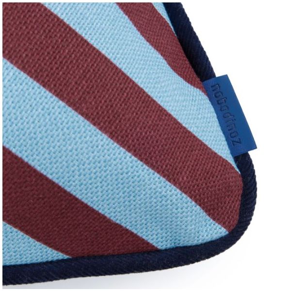Coussin rectangulaire long Ray - Rayures Bordeaux / Bleu