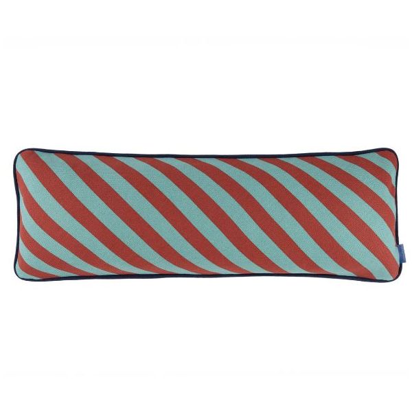 Coussin rectangulaire long Ray - Rayures Rouge / Vert