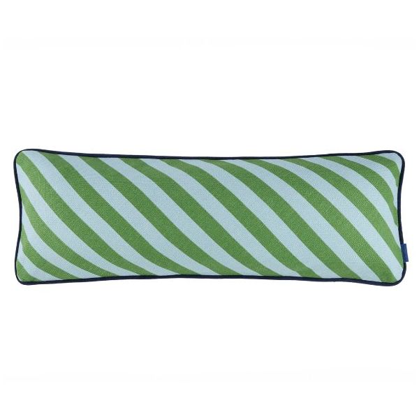 Coussin rectangulaire long Ray - Rayures Vert / Bleu