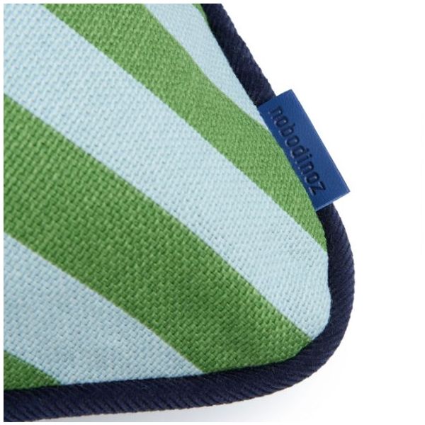 Coussin rectangulaire long Ray - Rayures Vert / Bleu