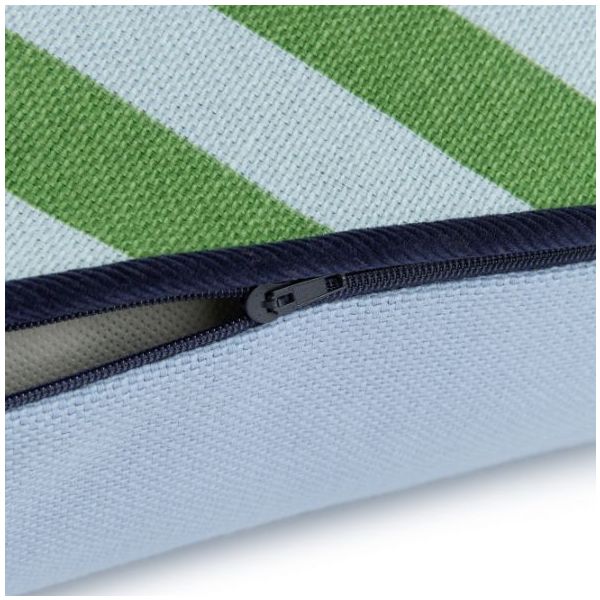 Coussin rectangulaire long Ray - Rayures Vert / Bleu