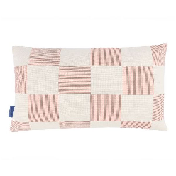 Coussin rectangulaire Remi - Carreaux Rouge Brûlé