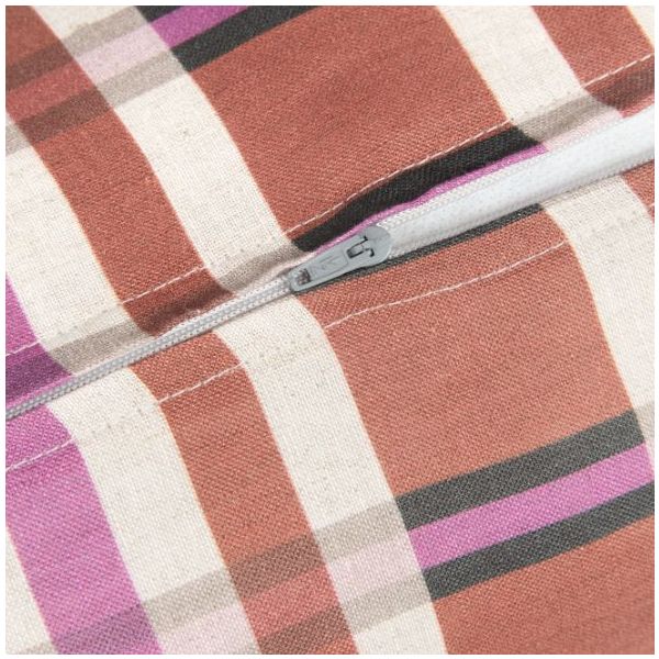 Coussin traversin en lin Cliff - Tartan Marron