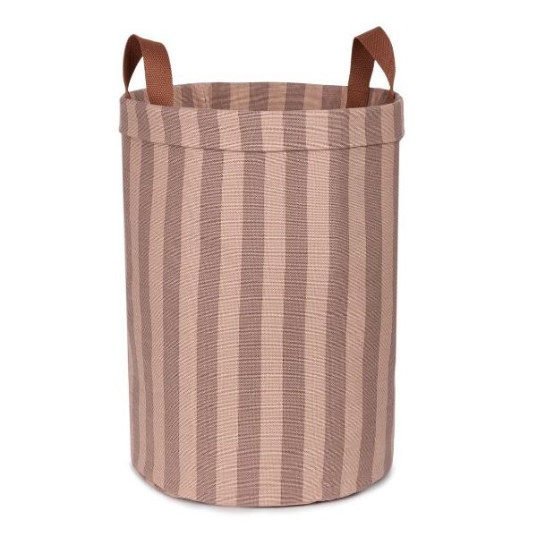 Grand panier de rangement rond - Rayures Rose / Mauve