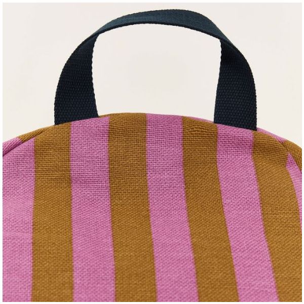 Pouf long Enfant Bliss - Rayures Rose / Curry