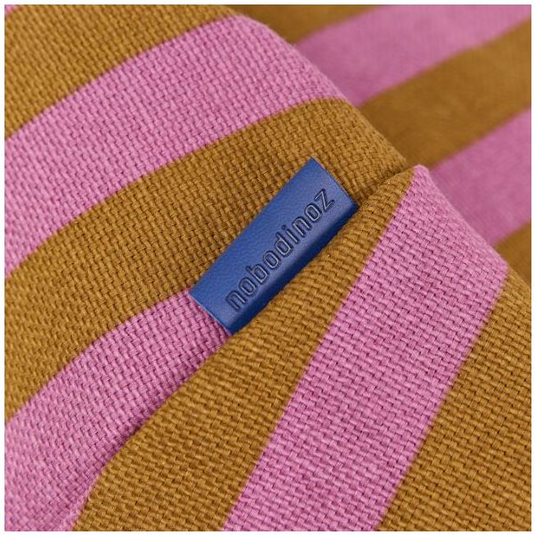 Pouf long Enfant Bliss - Rayures Rose / Curry