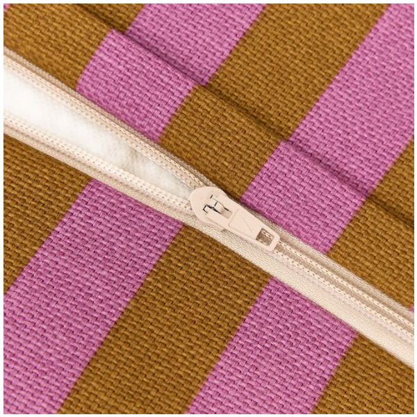 Pouf long Enfant Bliss - Rayures Rose / Curry