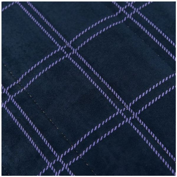 Pouf long Enfant Oasis Eco-Velours - Carreaux Bleu Nuit / Violet