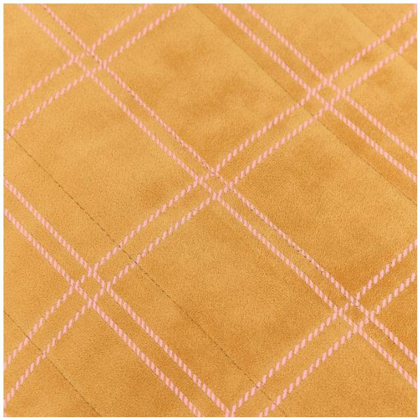 Pouf long Enfant Oasis Eco-Velours - Carreaux Ocre / Rose