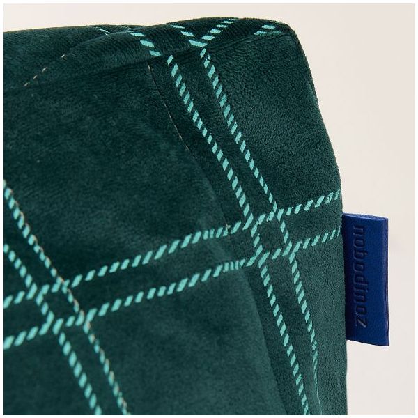 Pouf Fauteuil Enfant Chelsea Eco-Velours - Carreaux Vert / Menthe
