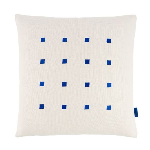 Coussin carré brodé Simon - Bleu