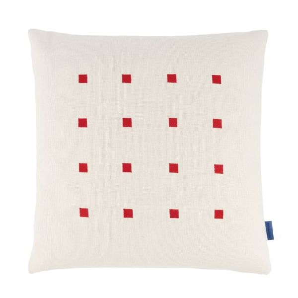 Coussin carré brodé Simon - Rouge