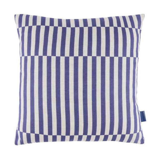 Coussin carré en lin Stanley - Fines Rayures Bleu