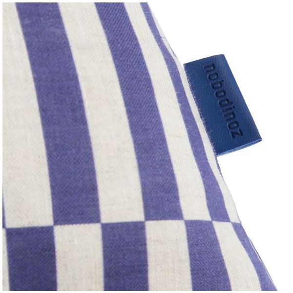 Coussin carré en lin Stanley - Fines Rayures Bleu