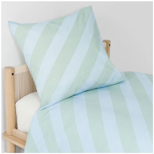 Housse de couette Sheldon 150 x 200 cm - Rayures Vert