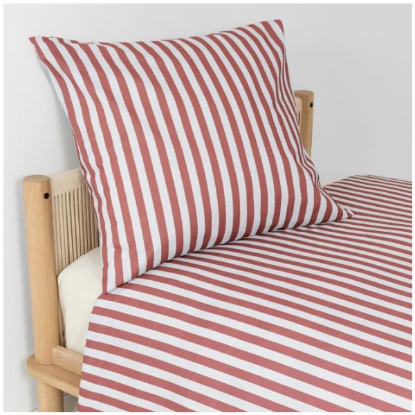 Taie d'oreiller Sheldon 60 x 60 cm - Rayures Bordeaux