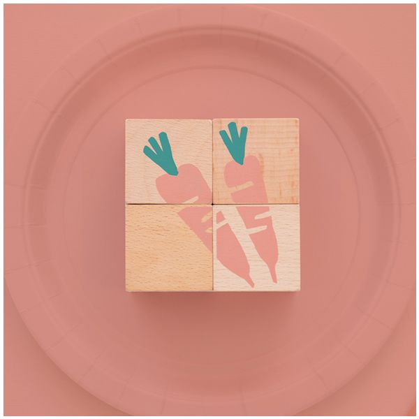 Veggies Wooden Cubes