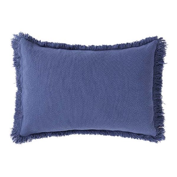 Coussin rectangulaire à franges Landscape - Cobalt