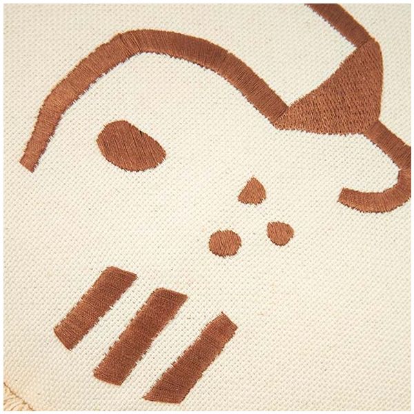 Coussin brodé Tigre - Marron / Naturel