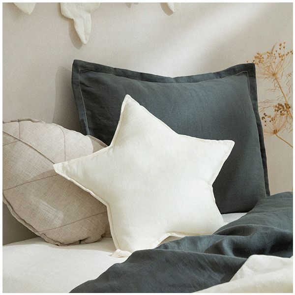 Coussin Feuille - Lin Greige