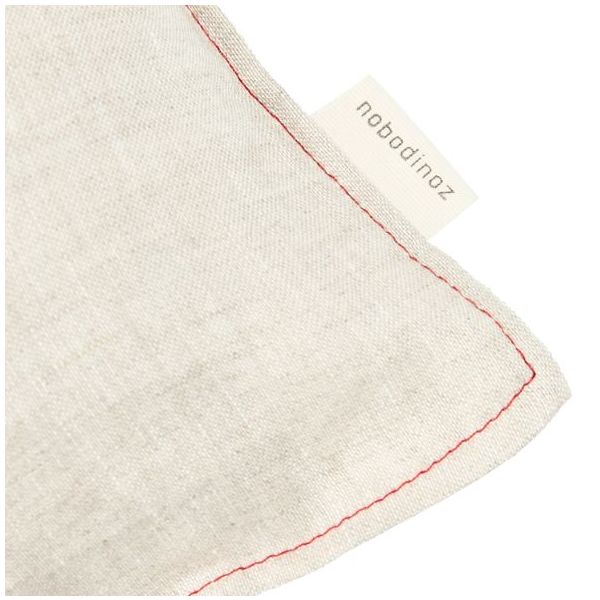 Coussin carré brodé - Lin Greige