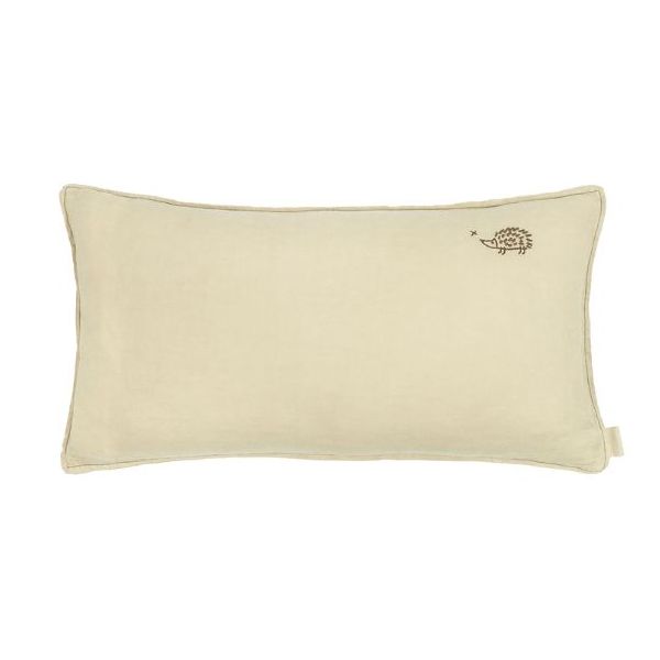 Coussin rectangulaire brodé - Lin Vert Clair