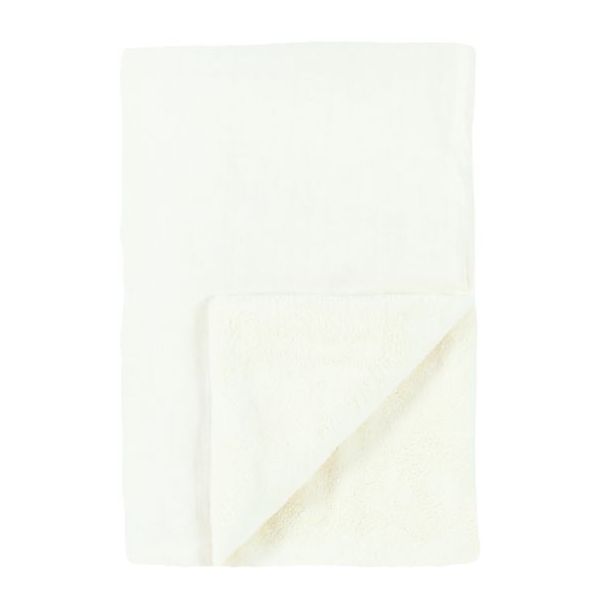 Couverture brodée - Lin Blanc Cassé