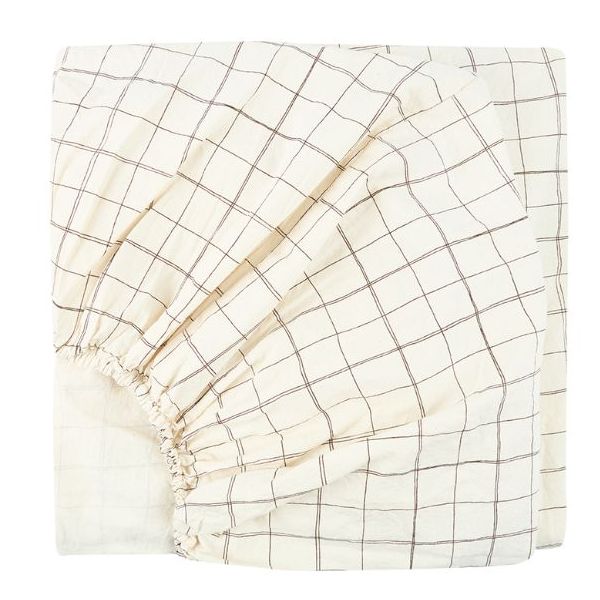 Drap housse 70 x 140 cm - Carreaux Naturel