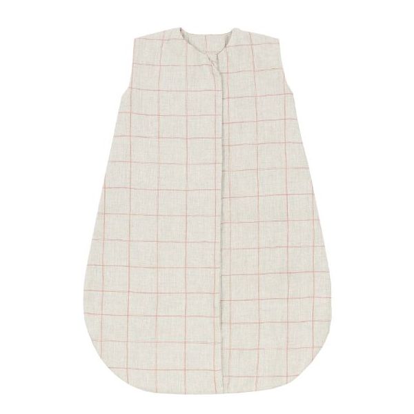 Gigoteuse d'été 0-6 mois - Lin Carreaux Carmin