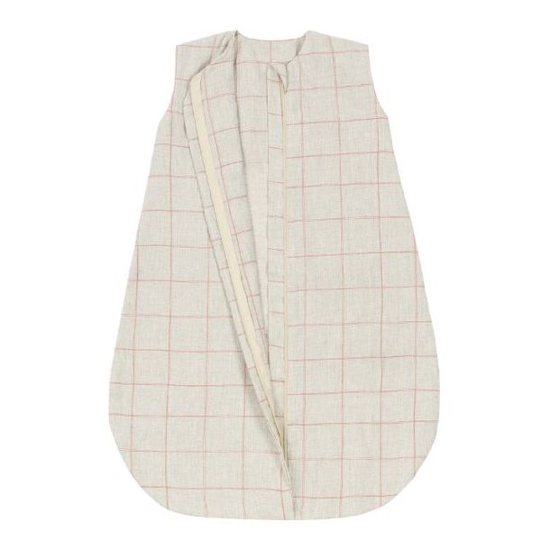 Gigoteuse d'été 0-6 mois - Lin Carreaux Carmin
