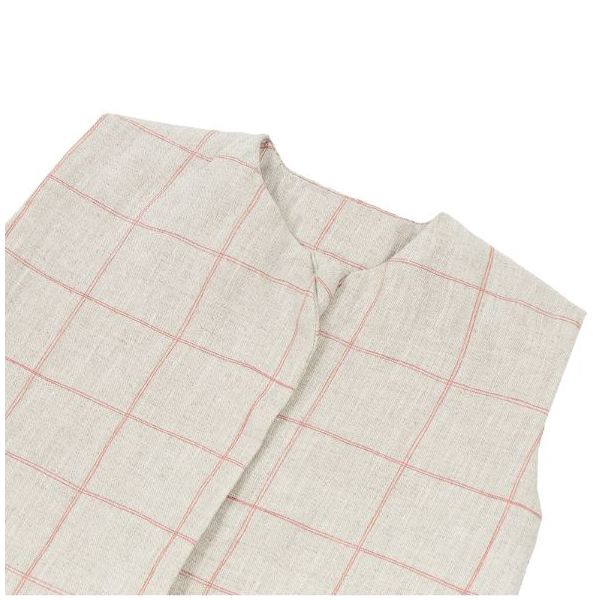 Gigoteuse d'été 0-6 mois - Lin Carreaux Carmin